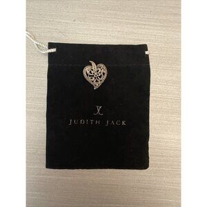 Vintage Judith Jack Sterling Silver & Marcasite Heart Necklace Pendant